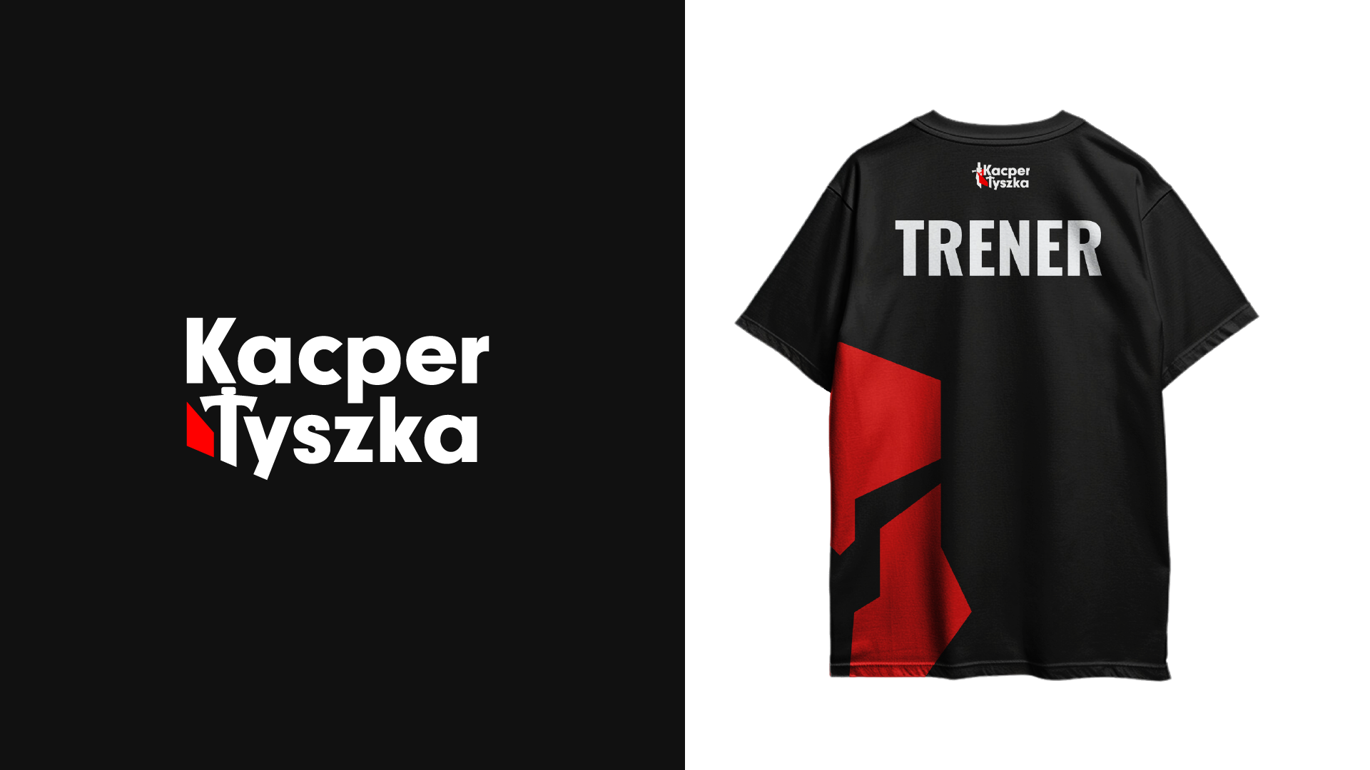 Koszulka trenera personalnego Kacper Tyszka Trener personalny Zielonka i logo Logo Identyfikacja budowa marek od podstaw Marka trenera personalnego by Max Barszczewski Max Barszczewski